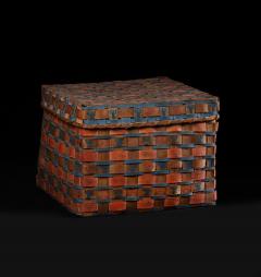 Native American Paint Decorated Box Basket - 3929058