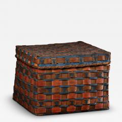 Native American Paint Decorated Box Basket - 3931045