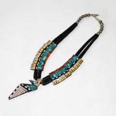 Native American Sterling Silver Multi Stone Necklace - 4560161