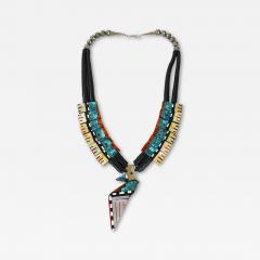 Native American Sterling Silver Multi Stone Necklace - 4560199