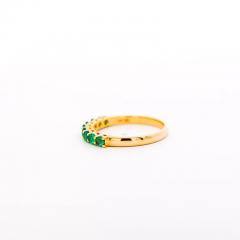 Natural 1 2 Carat Emerald Wedding Band 2 2MM Ring in 14K Yellow Gold - 3513153