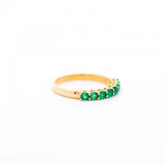 Natural 1 2 Carat Emerald Wedding Band 2 2MM Ring in 14K Yellow Gold - 3513160