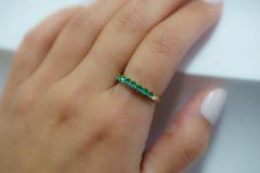 Natural 1 2 Carat Emerald Wedding Band 2 2MM Ring in 14K Yellow Gold - 3513175