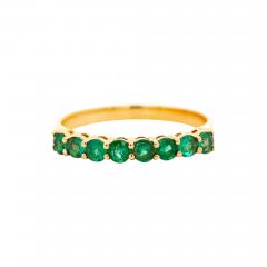 Natural 1 2 Carat Emerald Wedding Band 2 2MM Ring in 14K Yellow Gold - 3574981