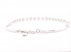 Natural 1 Carat Round Diamond Half Tennis Half Bangle Bracelet - 3500477