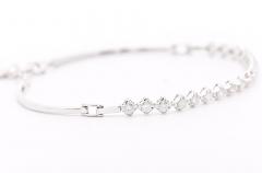 Natural 1 Carat Round Diamond Half Tennis Half Bangle Bracelet - 3500491