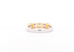 Natural 1 Carat TW Cushion Fancy Yellow Diamond 5 Stone Wedding Band Ring - 3505151