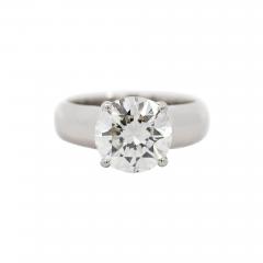 Natural 4 07 Carat H SI1 Round Diamond Solitaire Wide Shank Ring In Platinum - 3504379