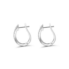 Natural 4 10 CTTW Diamond Hoop Earrings in 14K Solid Gold - 3505100