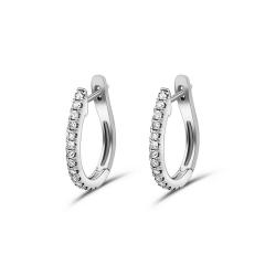 Natural 4 10 CTTW Diamond Hoop Earrings in 14K Solid Gold - 3505103