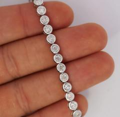 Natural 5 Carat Diamond Bezel Tennis Bracelet in 14K White Gold - 3504768