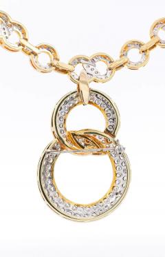 Natural Diamond 16 Carat Round Brilliant Cut Interlocking Circle Necklace - 3505157