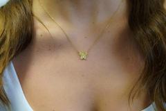 Natural Fancy Yellow Diamond 18K Yellow Gold Butterfly Charm Floating Necklace - 3513022