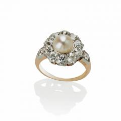 Natural Freshwater Pearl and Diamond Ring - 3208804