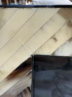 Natural Horn Chevron Inlay Square Photo Frame Black and Ivory Tones Large - 4371544