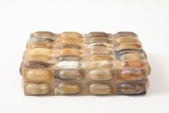 Natural Horn Oval Tiled Clad Box - 4418311