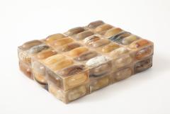 Natural Horn Oval Tiled Clad Box - 4418312