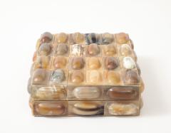 Natural Horn Oval Tiled Clad Box - 4418313