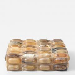 Natural Horn Oval Tiled Clad Box - 4419579