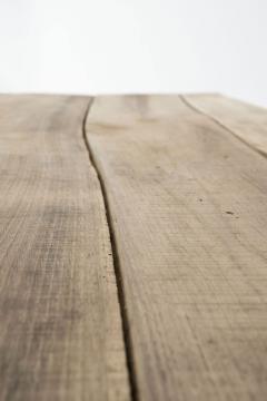 Natural Live Edge Rectangular Shape Table Raised Upon Rustic Wooden Trestle Base - 2999848