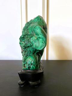 Natural Malachite Rock on Display Stand as Chinese Scholar Stone - 3355239