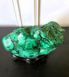 Natural Malachite Rock on Display Stand as Chinese Scholar Stone - 3355242