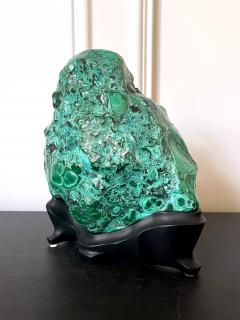 Natural Malachite Rock on Display Stand as Chinese Scholar Stone - 4480089