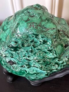 Natural Malachite Rock on Display Stand as Chinese Scholar Stone - 4480095