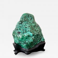 Natural Malachite Rock on Display Stand as Chinese Scholar Stone - 4483881