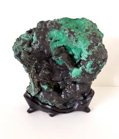 Natural Malachite Rock on Display Stand as Chinese Scholar Stone - 4517606