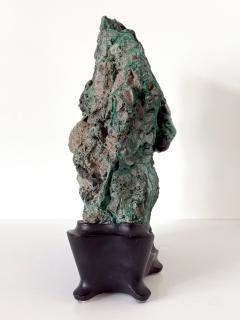 Natural Malachite Rock on Display Stand as Chinese Scholar Stone - 4517611