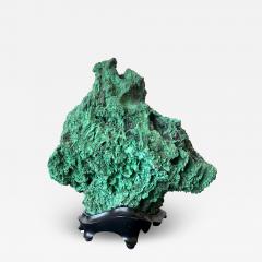 Natural Malachite Scholar Stone on Display Stand - 2879471