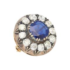 Natural No Heat 3 82 Carat Sapphire Brooch Sapphire Stones in Silver 9K Gold - 3504679