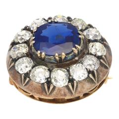 Natural No Heat 3 82 Carat Sapphire Brooch Sapphire Stones in Silver 9K Gold - 3504683