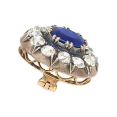 Natural No Heat 3 82 Carat Sapphire Brooch Sapphire Stones in Silver 9K Gold - 3504685