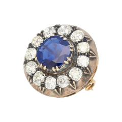 Natural No Heat 3 82 Carat Sapphire Brooch Sapphire Stones in Silver 9K Gold - 3504686