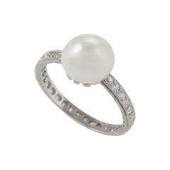 Natural Pearl and Diamond Ring - 349239