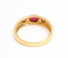 Natural Ruby and Diamond Gold Gypsy Ring - 1831069