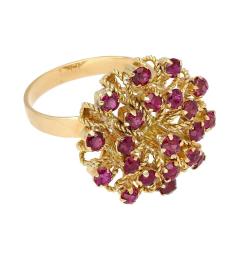 Natural Vintage Circa 1970s 2 50 CTTW Ruby Ring in Rope Motif 14K Yellow Gold - 3504760