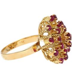 Natural Vintage Circa 1970s 2 50 CTTW Ruby Ring in Rope Motif 14K Yellow Gold - 3504766