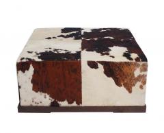 Natuzzi Salotti Mid Century Italian Post Modern Cowhide Oversized Ottoman or Cocktail Table - 2059043