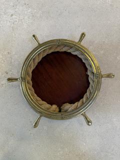 Nautical Ship Wheel Brass and Rope Catchall 1970s - 4516019