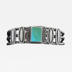 Navajo bracelet with rectangular center stone - 1320861