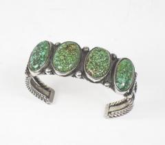 Navajo cuff bracelet with King Manassa turquoise - 1679224