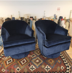 Navy Blue Drexel Swivel Chairs - 2848728