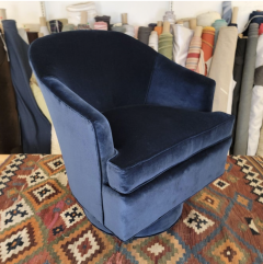 Navy Blue Drexel Swivel Chairs - 2848729