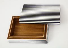 Navy Natural Pinstripe Bone Box - 756180