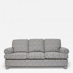 Navy blue and off white panther fabric sofa 1960s - 4536161