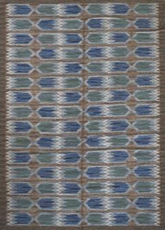 Nea H llfast Handwoven Tulip design Vintage Swedish Rug - 2613909