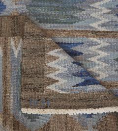 Nea H llfast Handwoven Tulip design Vintage Swedish Rug - 2613915